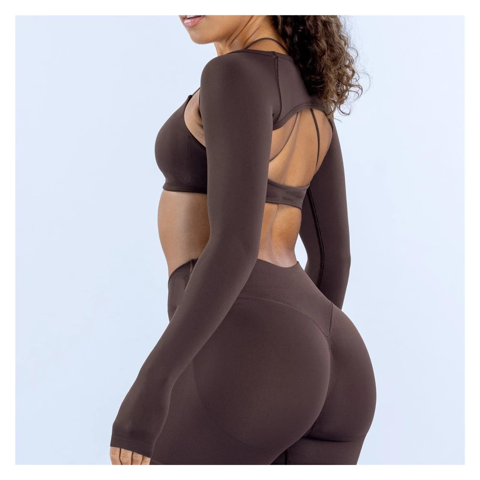 Top Yoga a Maniche Lunghe Donna Coprispalle a Maniche Lunghe | Camicia da yoga da donna con fori for i pollici Scialle sportivo da allenamento for fitness traspirante