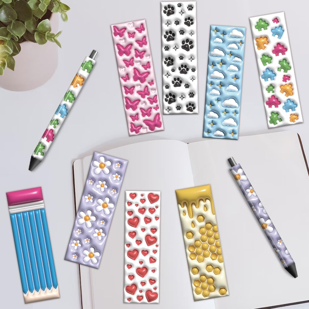 Peacoblue UV DTF Pen & Bookmark Transfer Stickers, 48pcs West Cowboy Waterproof Decals for Pens Acrylic Bookmarks - Image 6