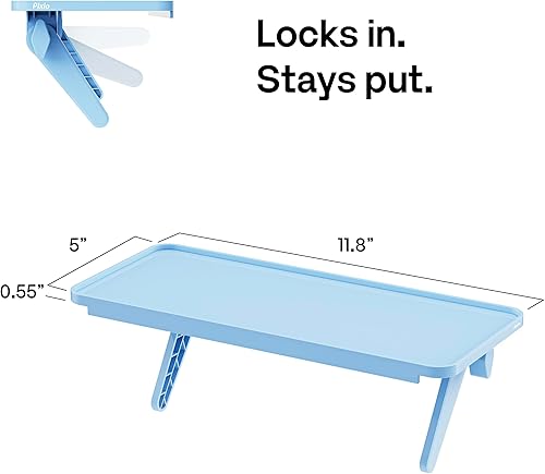 Miniatura 2 de Pixio 12 inch Blue Monitor Storage Top Shelf - Adjustable Platform, Universal Fit, Holds Up to 13lbs, Works on TV, Flat, Curved Monitors, Storage