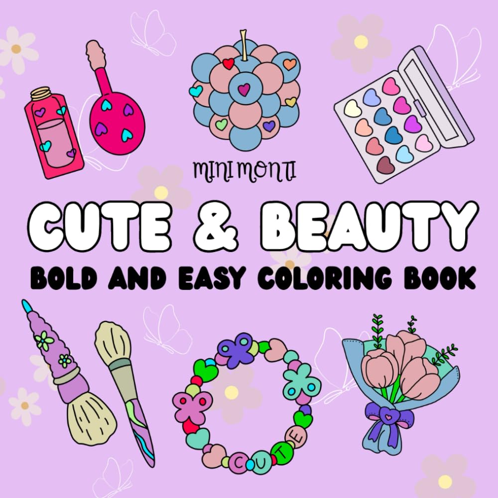 cute & beauty: BOLD AND EASY COLORING BOOK