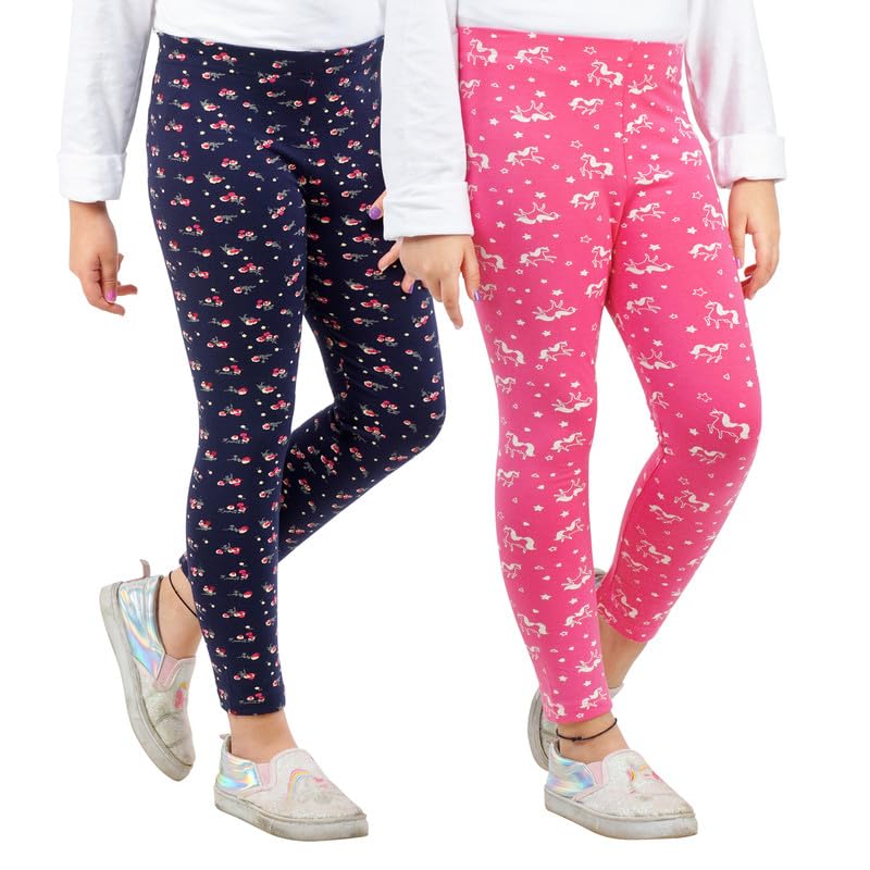ARIEL Girls Cotton Printed Non-Transparent Regular Fit Ankle Length Leggings