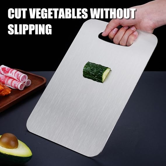 Titanium Cutting Board - 2025 New Upgrade 100% Pure Titanium Cutting Boards for Kitchen Double Sided Non Toxic Titanware Cutting Board,Hygiene Durable Dishwasher Safe Chopping Board (14 L x 10 W)