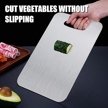 Titanium Cutting Board - 2025 New Upgrade 100% Pure Titanium Cutting Boards for Kitchen Double Sided Non Toxic Titanware Cutting Board,Hygiene Durable Dishwasher Safe Chopping Board (14 L x 10 W)