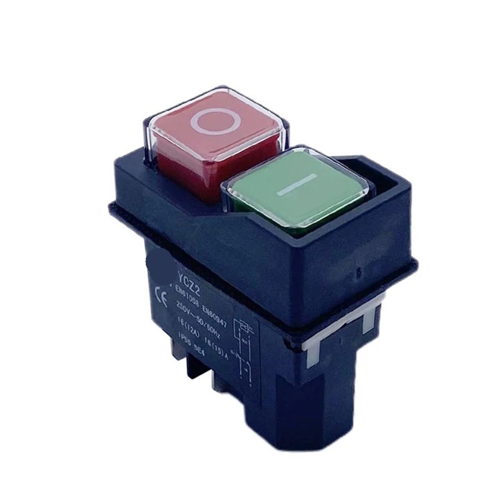 Interrupteur électromagnétique YCZ2 5 broches 110V bouton poussoir rouge