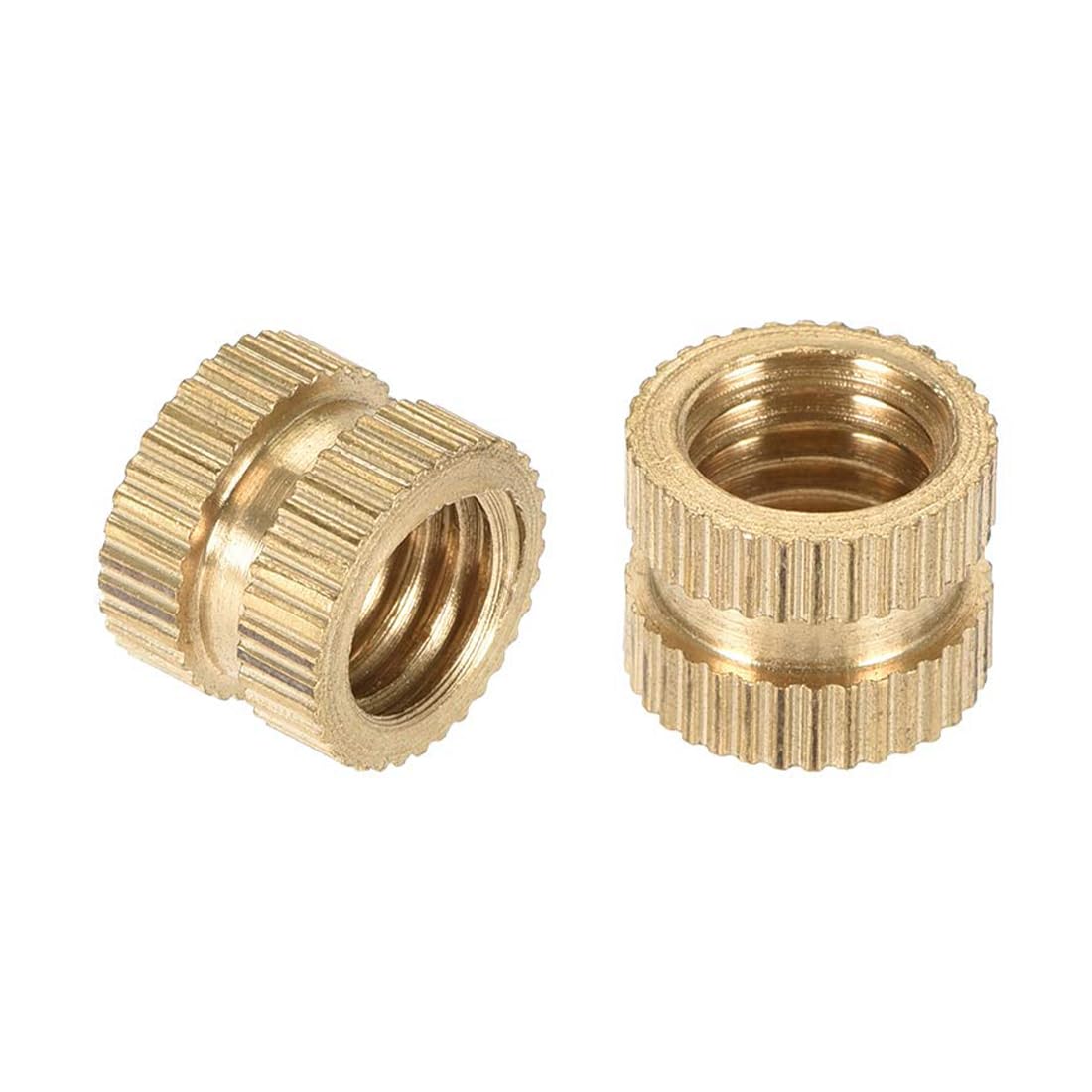 TA-VIGOR 15Pcs Threaded Insert Knurled Nuts for Plastic, M8 x 8mm x 10mm OD Brass Female Heat Inserts, Brass Embedment Nuts for 3D Printing
