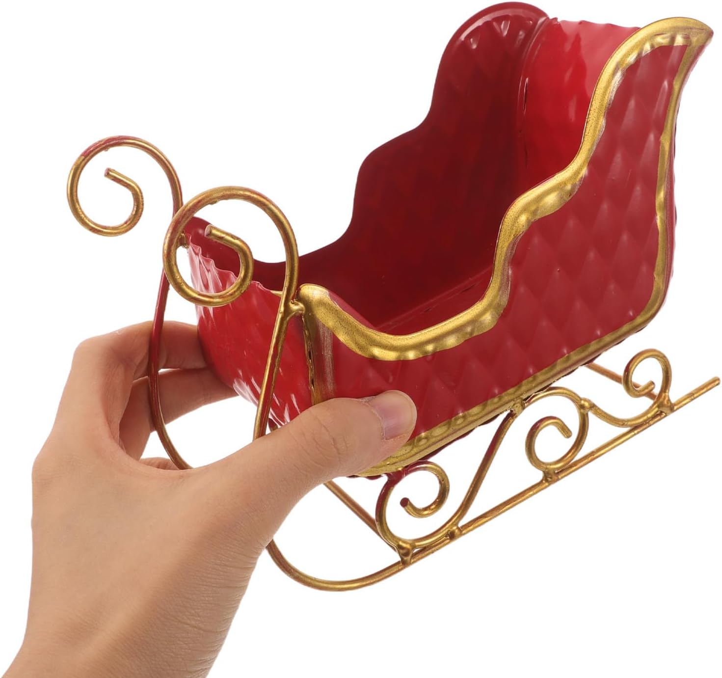 Vintage Iron Christmas Sleigh Prop for Tree Desktop Table Decor
