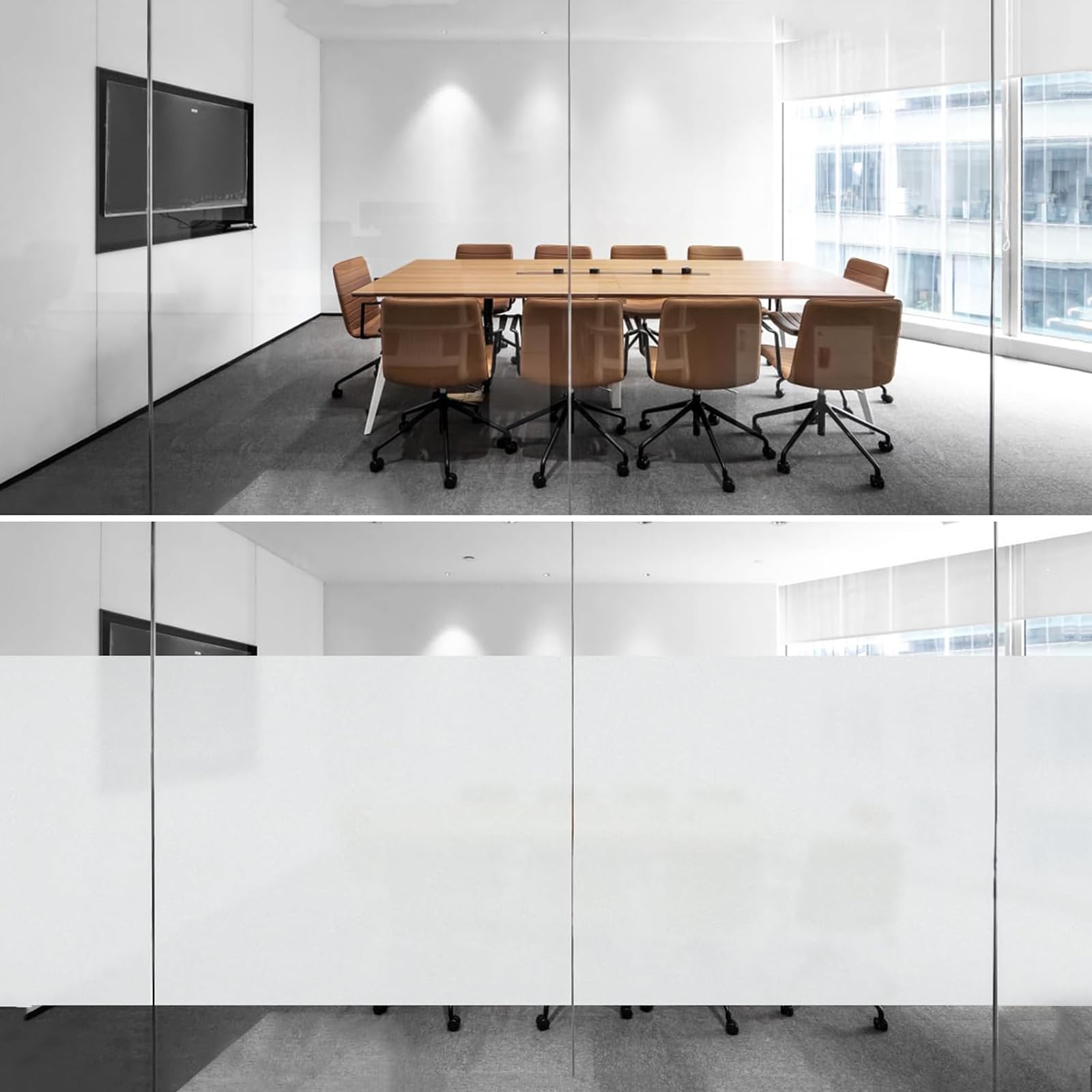 Vinilo Ventana 120 x 200 cm Privacidad Ventana Protección UV Ideal Vinilo Opaco Electrostática con Adhesión Estática sin Pegamento Lámina para Baño Oficina y Cocina, Mate Puro