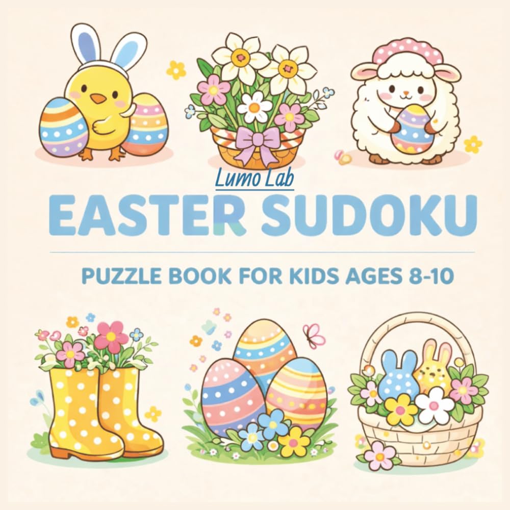 Easter Sudoku for Kids Ages 8–10: Fun 6×6 Sudoku Puzzles to Build Logic, Focus, and Problem-Solving Skills