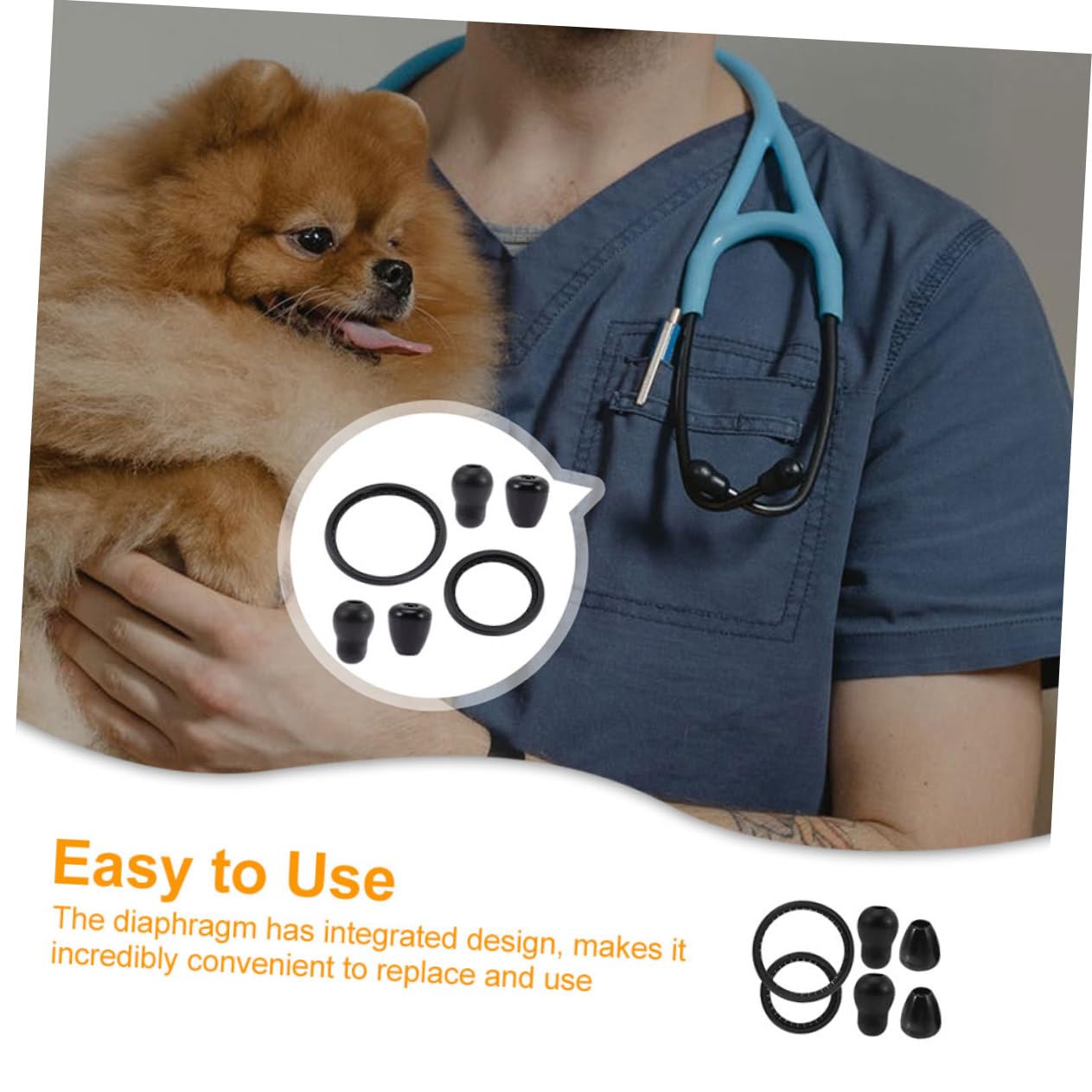 ABOOFAN 2sets Diaphragm and Ear Replacement Kit Compatible Adult Pediatric Models Easy to Install Accessories for Professionals and Students