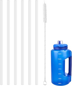 Replacement Straw Compatible with Zulu 64oz Goals Large Water Bottle,with 1 Brush Pack of 6