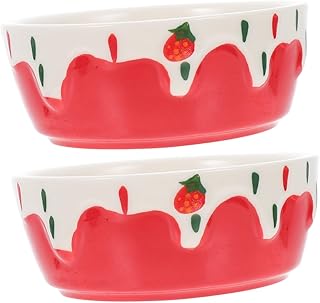 Ipetboom 2 Peças Tigela De Comida De Hamster Tigela De Cerâmica Hamster Alimentador De Pequenos Animais Tigela De Cerâmica Tigela De Água De Coelho Tigela De Água De Comida De Coelho