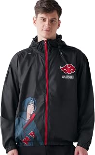 Bewakoof X Naruto Itachi Men's Nylon Oversized Fit Hooded Windcheater Jacket | Bewakoof Air 1.0 | Jacket for Men Winter Wear Price In India