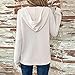 Long Sleeve Hoodie Sweaters for Women Waffle Drawstring V Neck Button Up Shirts Hoodies Casual Pullover Tshirts (White,Large)