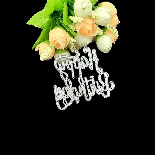 Miniatura 4 de Troqueles de corte de metal de feliz cumpleaños de 2.4 x 2.7 pulgadas para hacer tarjetas y álbumes de recortes