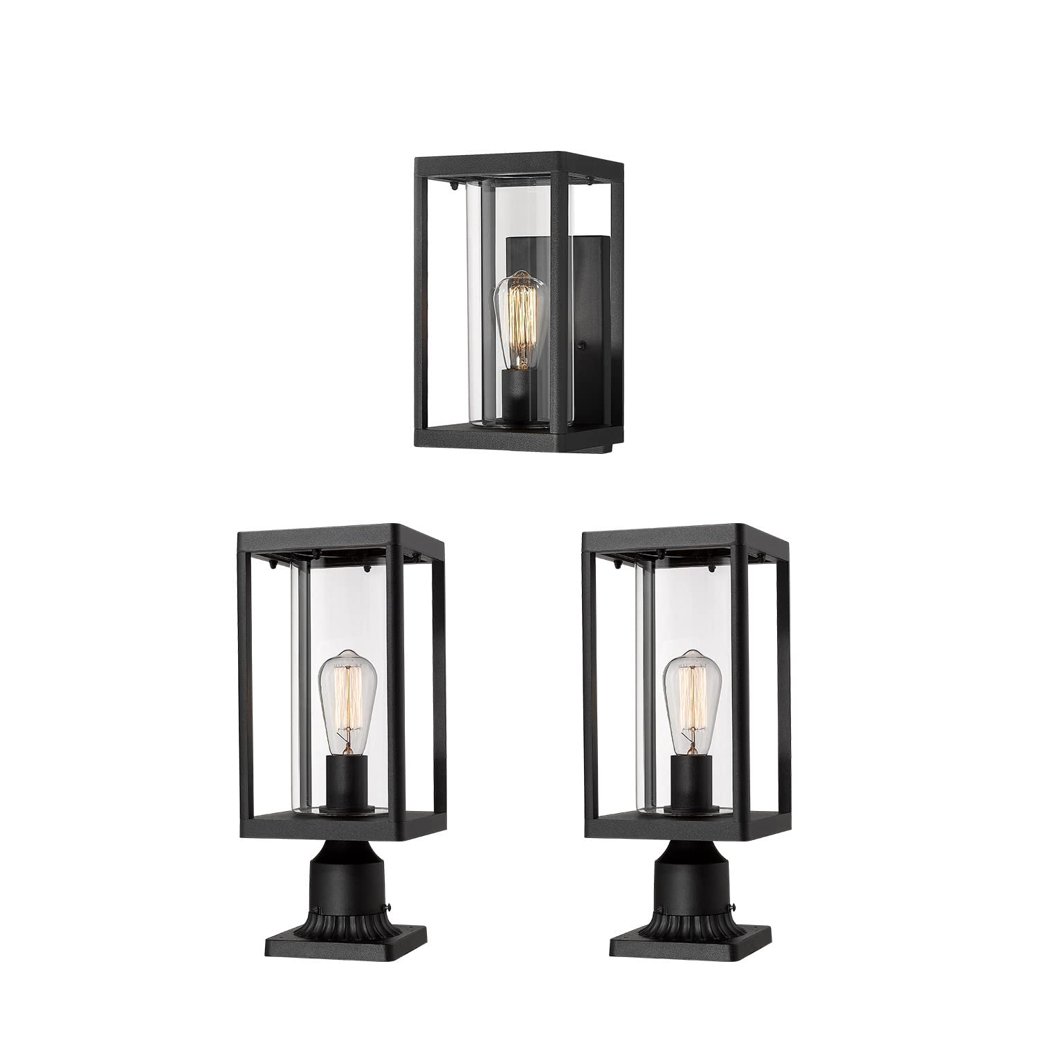 BeionxiiOutdoor Post Lights, Outdoor Wall Light - Bundle Set