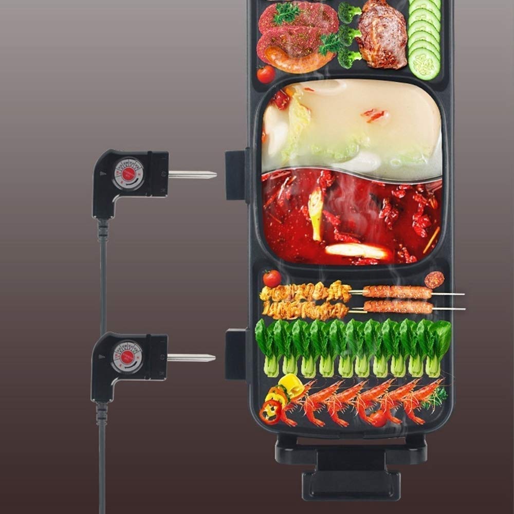Wielofunkcyjny grill elektryczny do użytku domowego z nieprzywierającym materiałem, termostatem o dużej powierzchni, łatwym czyszczenia i regulowaną temperaturą,Grill ogrodowy