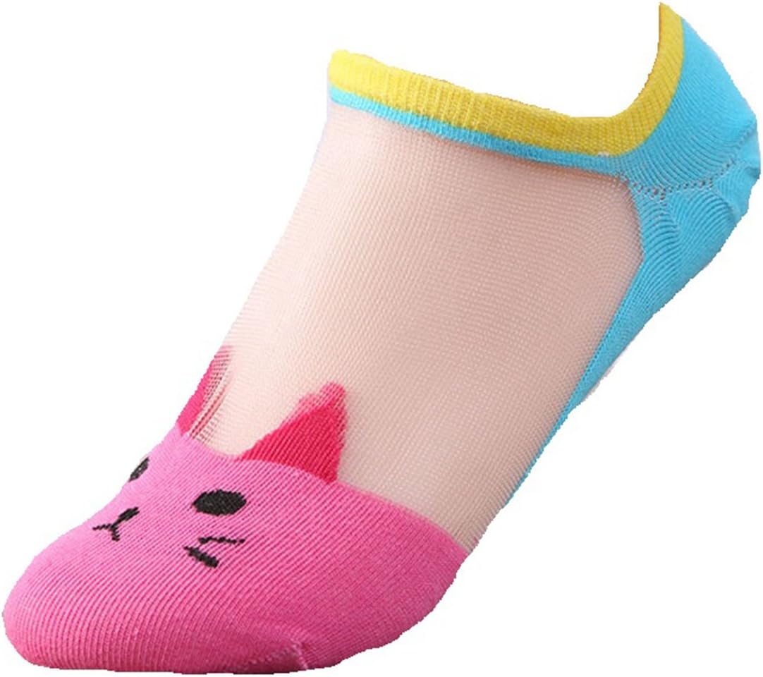 NOVASOX Ankle High Low Cut Invisible Cotton Cat Print Women Socks, Character Print Women Socks