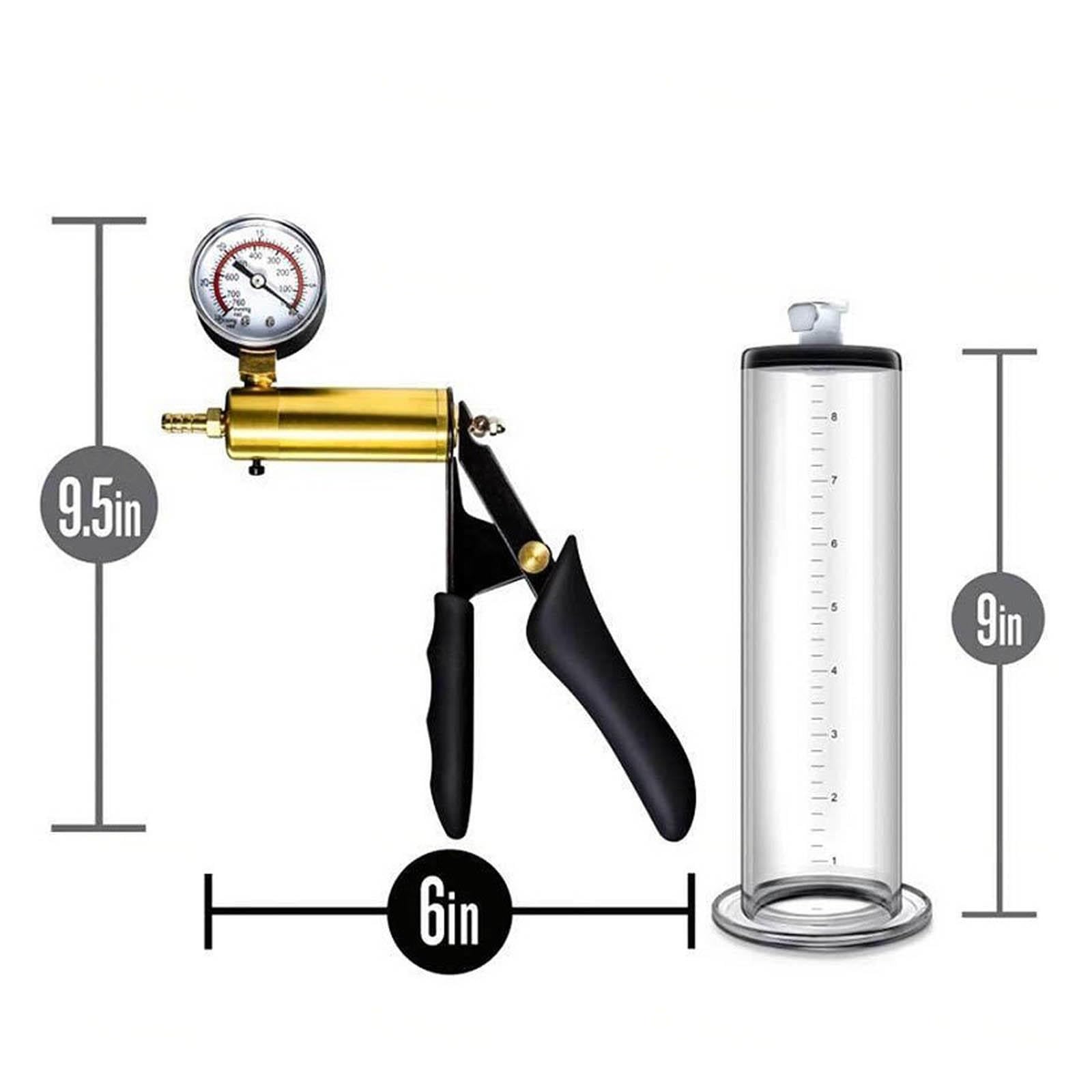Bomba Pene Manometro Bomba De Vacio Pene Alargador,F-9in(2.0in/5.1cm) | Vacío Para Hombre Masculino Manual Silicona Crecimiento Transparente Agrandador Miembro Penis Pump,F-9in(2.0in/5.1cm)