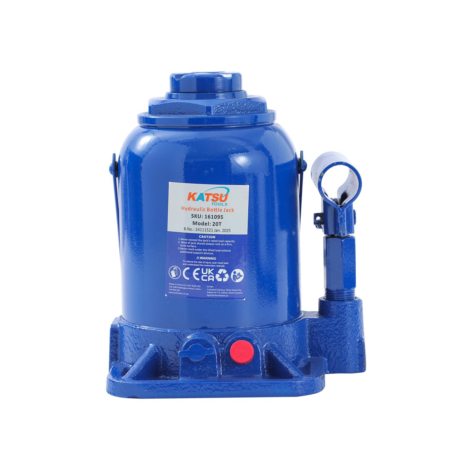 KATSU Tools Cric bouteille hydraulique à profil bas et court 20 tonnes - Support de levage robuste pour réparation automobile et entretien des véhicules