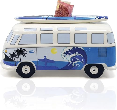 Miniatura 3 de BRISA VW Collection - Caja de monedas con tabla de surf en T1 Bus Samba (surfazul)