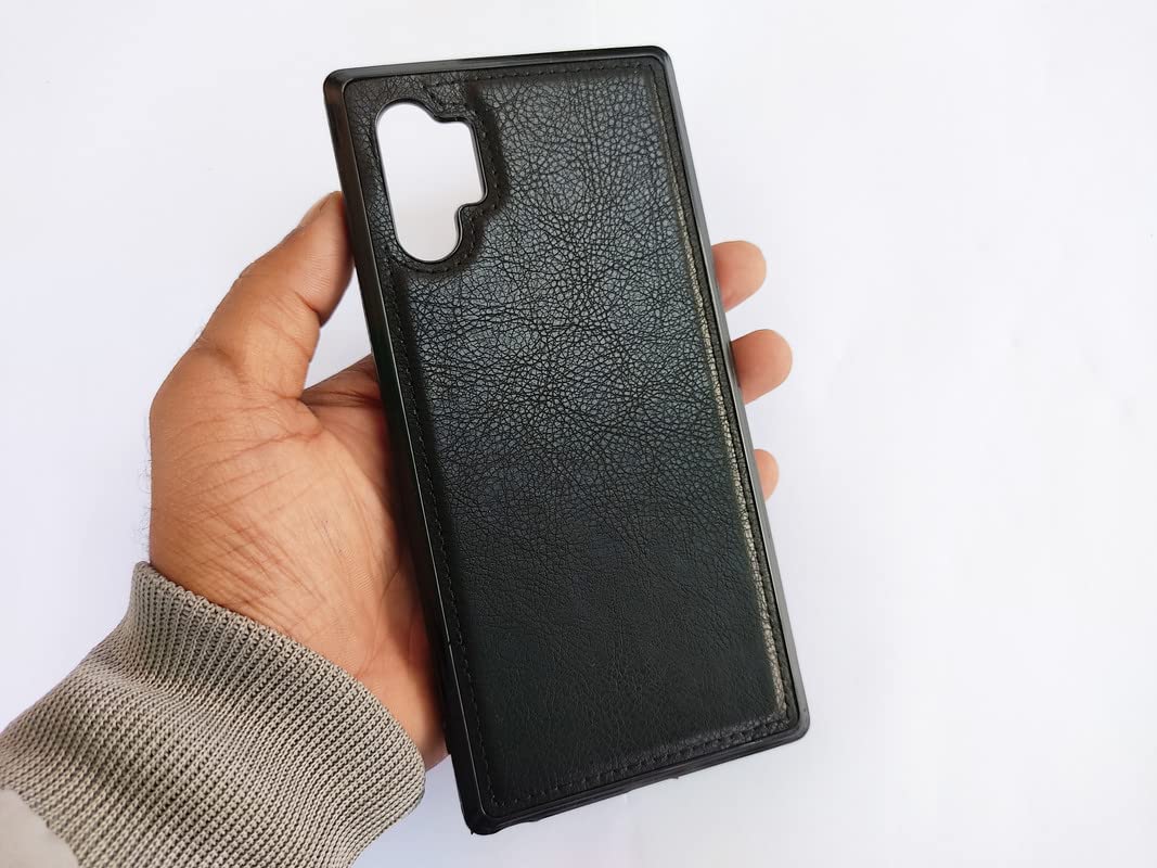 Luxury Counter Samsung Galaxy Note 10 Plus | New Premium Real Leather Vegan Series Back Cover | Designer Case Only for Smart Users| Be Different| Limited Edition | Imported | Black (B0C3XVYS24) Amazon Price History, Amazon Price Tracker