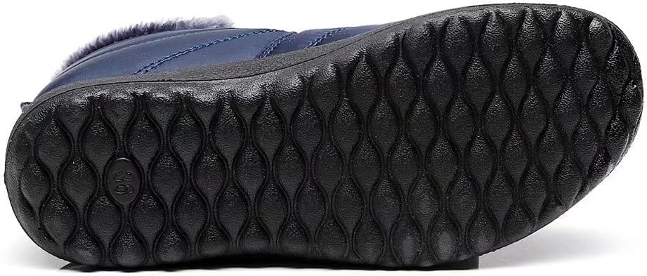 Womens Snow Boots Comfortable Warm Fur Lined Ankle Boots Womens Winter Snow Boots Outdoor Non-Slip Ankle Boots (Black,8)4