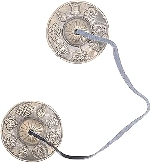 Tibetan Bells, Clearing Negative Energy Double Chime Small Tibetan Tingsha Meditation Bell Percussion Instrument Nepalese Handicraft for Healing