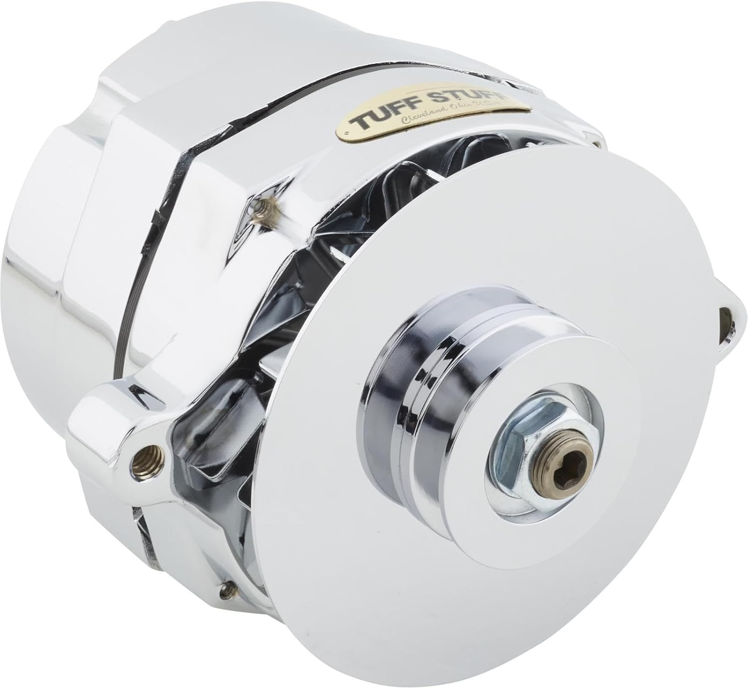 Tuff Stuff 7068RD Chrome 1-Wire 1-Groove Pulley Alternator for Ford