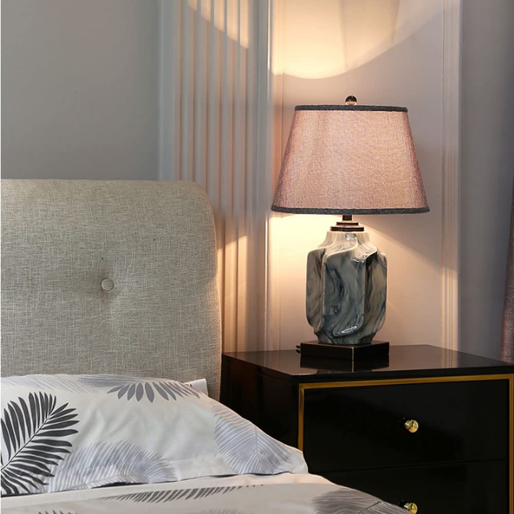Lamp StołOwych Nocnych Ceramiczna Mosiężna Lampa Stołowa Chińska Dekoracyjna Lampa Stołowa Z Pęknięciami Lodu Lampy Biurkowe Do Wystroju Sypialni W Domu Oprawa StołOwa Lampka Nocna (Color : Remote co