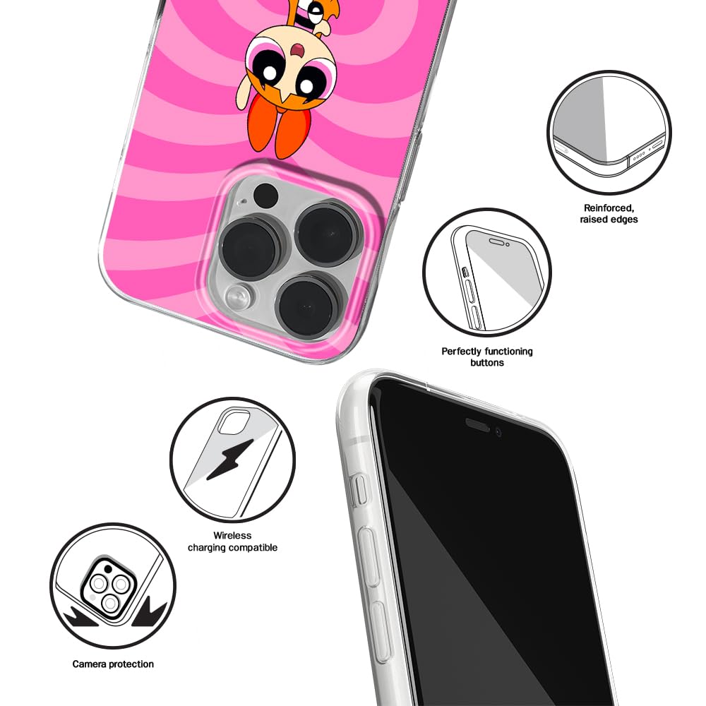 ERT GROUP Custodia Per IPhone 14 Pro Con Liccia Ufficiale The Powerpuff Girls - Modello 041, Cover In TPU Flessibile Con Protezione Rinforzata