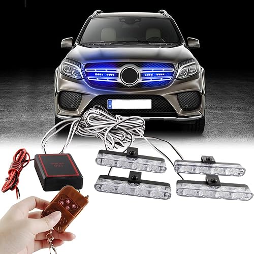 Miniatura 9 de Sidaqi 4 en 1, luces de emergencia de 12 V estroboscópicas, luces de advertencia. luces intermitentes para auto, camioneta, DRL, ambulancia, auto de