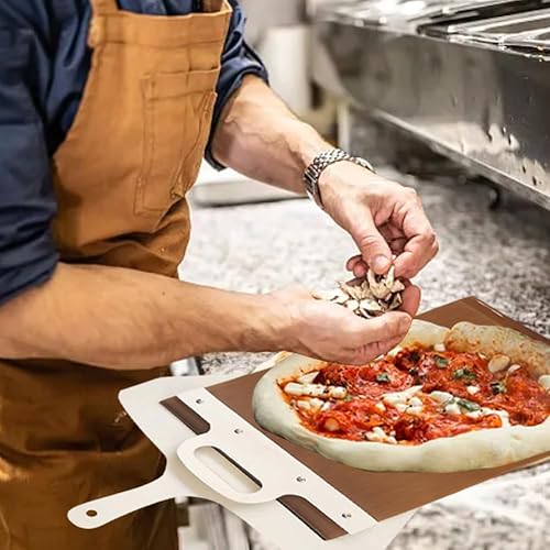 Miniatura 2 de QWLWBU Pala deslizante de pizza Pala Pizza Scorrevole,La cáscara de pizza que transfiere la pizza perfectl,Pala de pizza deslizante para