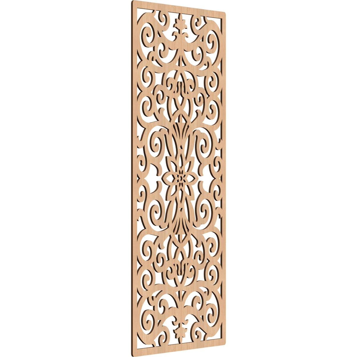 Buel Decorative Pierced Fretwork Wood Wall Panels, 29 3/8"W x 74 3/8"H x 3/8"T, Hickory