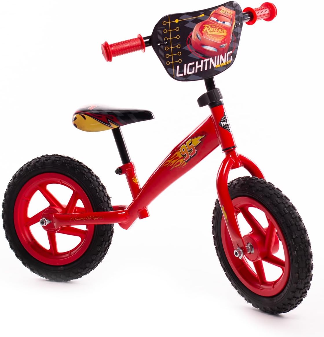 Disney Cars Balance Bike for Kids 2-4 Year Old Boy or Girl ft Lightning McQueen 12" Wheels Red