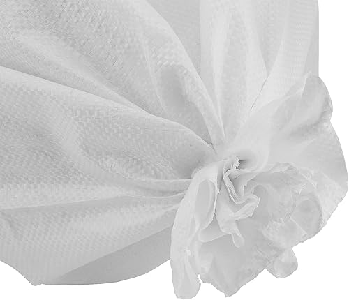 Miniatura 3 de KOHAND Paquete de 100 bolsas de arena vacías de 14 x 24 pulgadas, bolsas de arena de polipropileno tejido blanco para control de inundaciones,