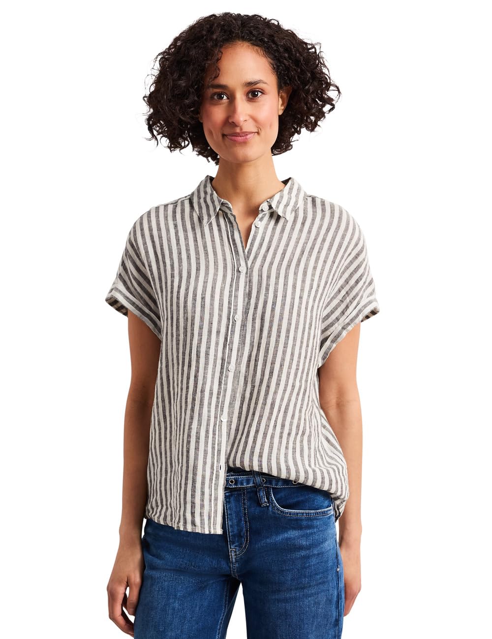 Street One 3412463 Camicetta in Lino a Righe Donna (Pacco da 1)