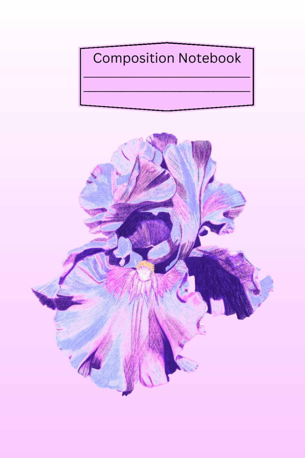 Composition Notebook Pink and Purple Iris Botanical Illustration