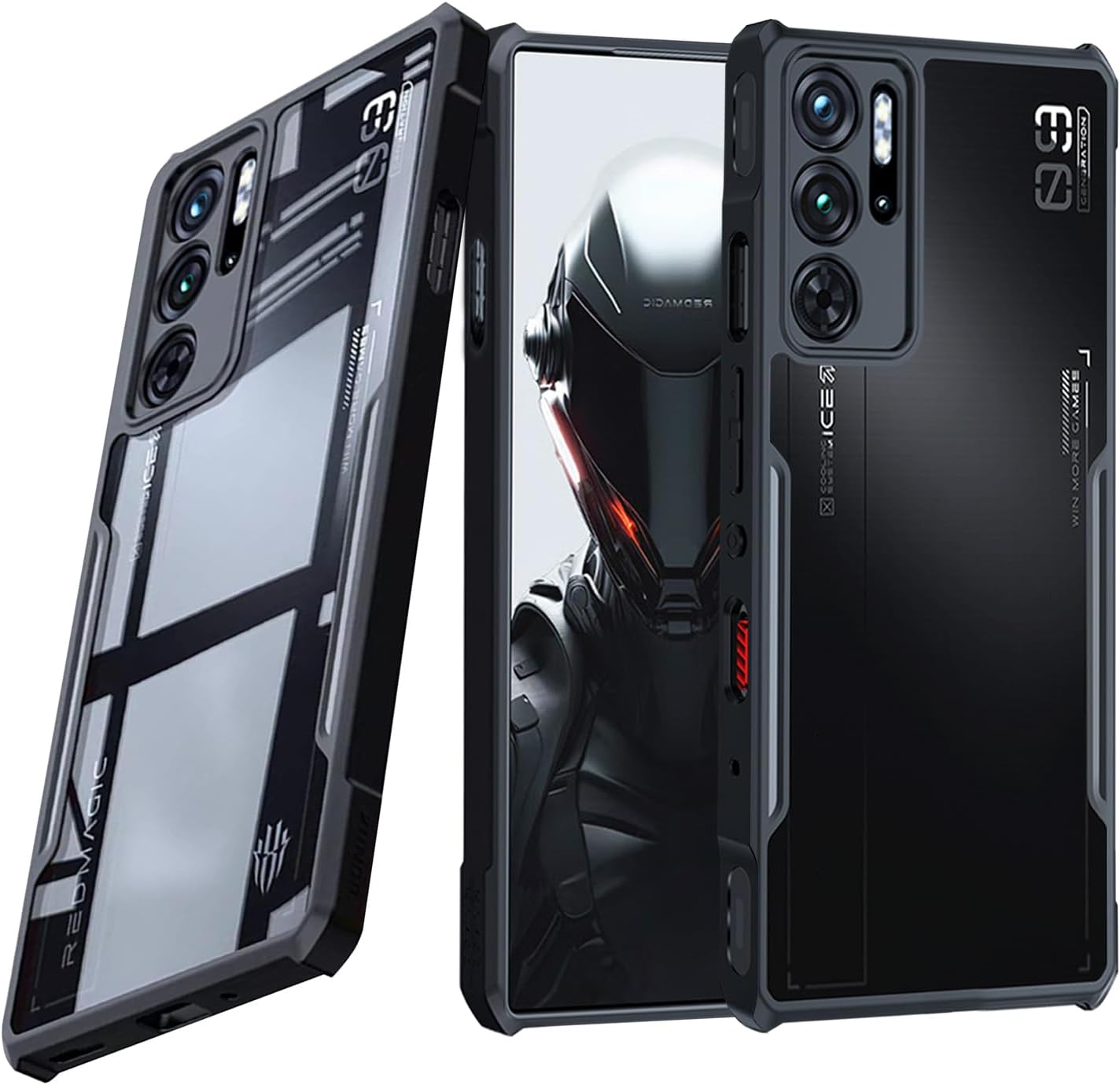 for ZTE Nubia Red Magic 9 Pro / 9S Pro Case, Ultra-Thin Lightweight Cover, Soft TPU Bumper + Acrylic Back, Military Grade Drop Protection, Clear Black