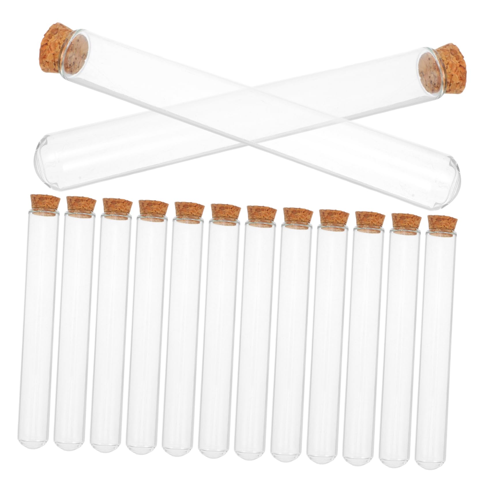 OSOLADY 20pcs Experimental Glass Test Tube Bath Salt Vials Microcentrifuge Tube Lab Test Tubes Scientific Tube Bath Salt Tubes Testing Tube Test Vials Chemistry Test Tube Cork Transparent