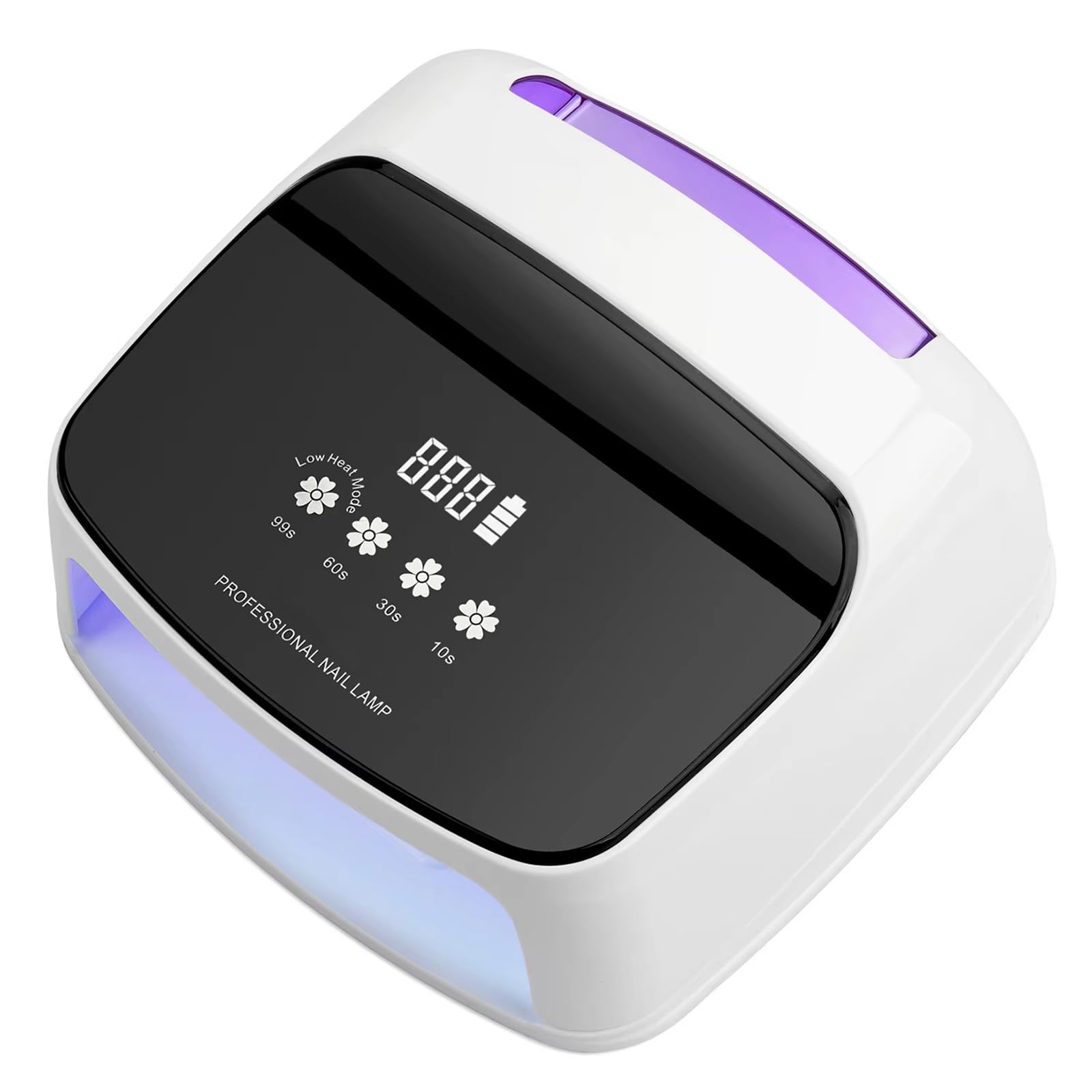 Lampada UV per unghie, lampada per unghie LED UV professionale da 288 W, lampada per asciugatura smalto gel con display, 4 timer e sensore automatico, lampada per asciugatura unghie per gel smalto