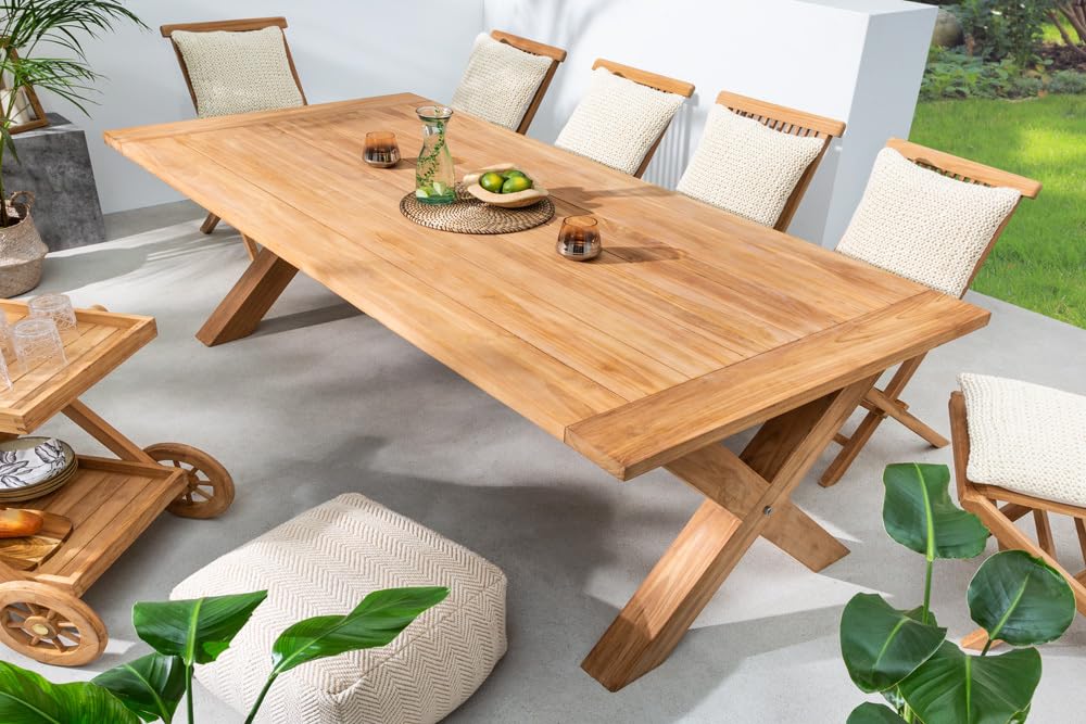 riess-ambiente.de Wetterfester Gartentisch Empire Teak 220cm Teak Massivholz Outdoor Esstisch, Massiver Esstisch für deinen Garten