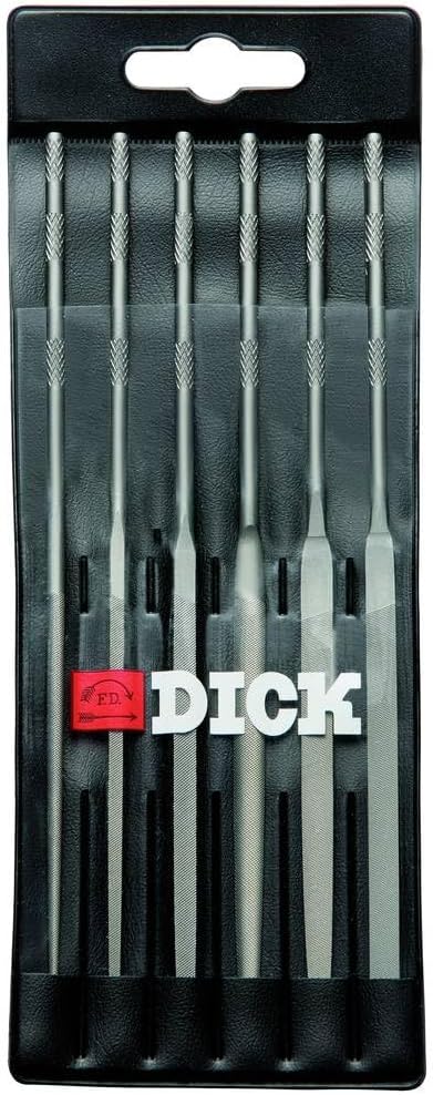 Dick 2160142-2K Type of Cut 2 Needle Files, Multi-Colour, 140 mm, Set of 6 Pieces