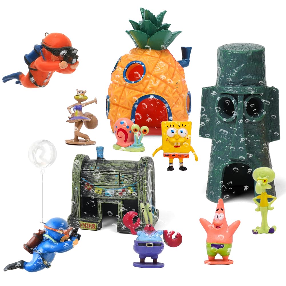 11er Pack Aquarium Decoration, Fish Tank Ornament Ornaments
