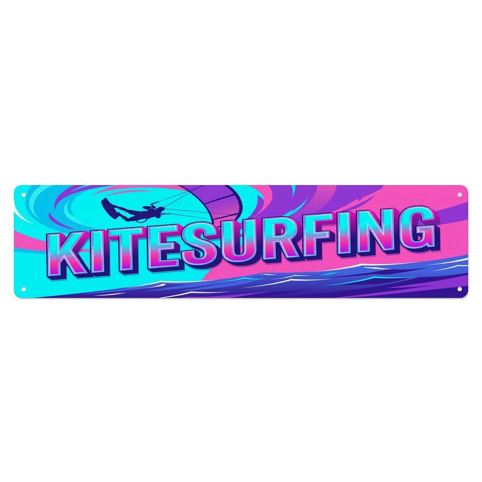 Cmhok Vintage Style Vintage Kitesurfing Outdoor Activity Sports Metal Tin Sign Wall Decor For Cafe, Club, Garden Metal Poster 4X16inch