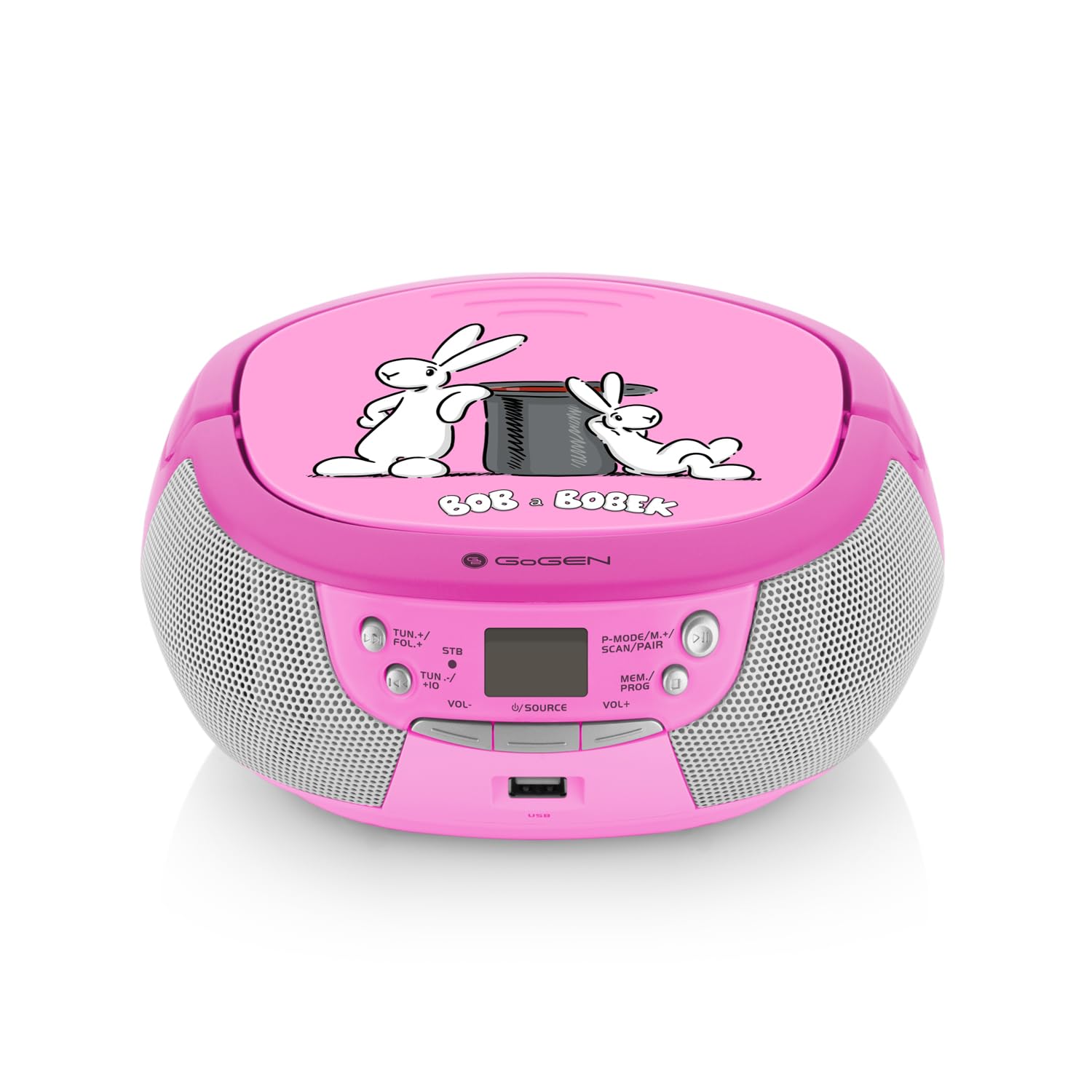 GOGEN Karaoke CD-Player I Bluetooth I USB Port I Karaokemikrofon I Kopfhöreranschluss I Karaokeplayer I Pink
