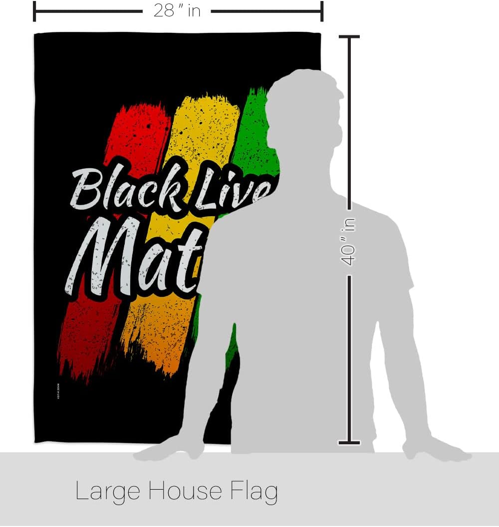 Black Lives Matter Black Lives Awareness Support Cause BLM Anti Racism Revolution Movement Equality Social Decoration Banner Small Garden Yard Gift Double-Sided, House Flag 28" x 40", Thick Fabric