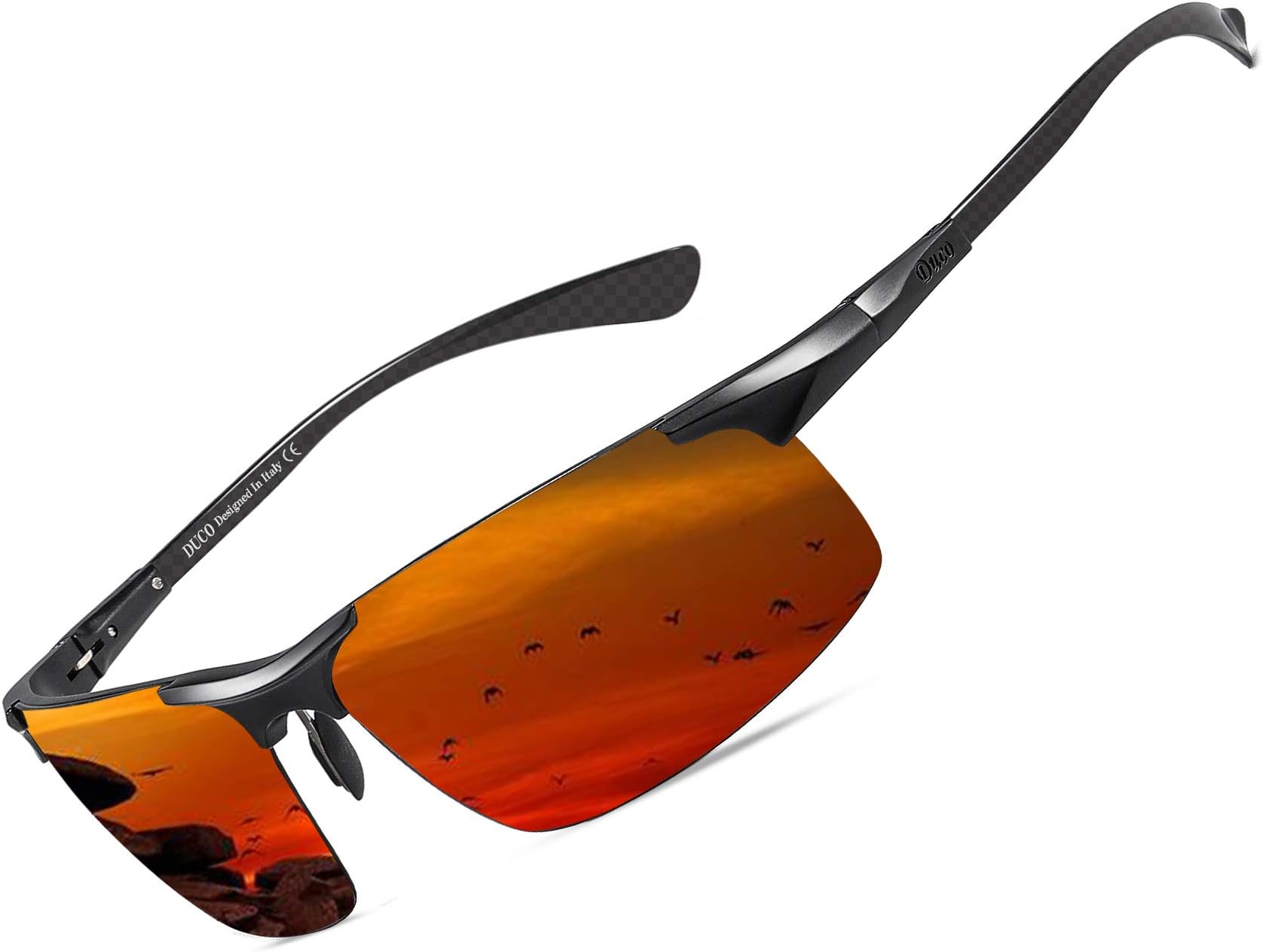 DUCO Men's Sports Polarized Driving Carbon Fiber Sunglasses for Men UV400 Protection DC8277