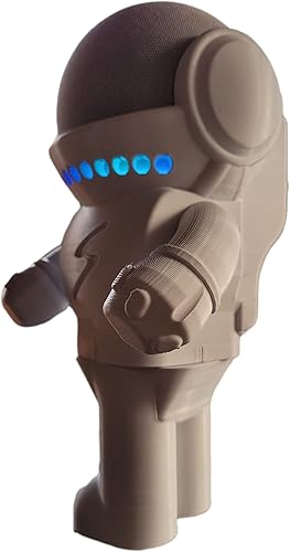 Vista 4 de Splin Soporte de mesa compatible con Yaxa Alexa Smart Speaker Echo Dot (4ª y 5ª generación) y Apple HomePod Mini, estilo robot Astro Hero (blanco)