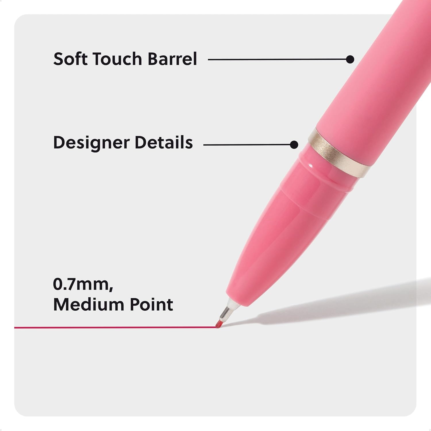 U Brands 10-Count Catalina Felt Tip Flair Pens, Medium 0.7mm Point, Assorted Bright Colored Ink Colors, Fine Point Felt Tip Markers, Soft Touch Flair-Style Pens for Writing and Drawing - Image 3