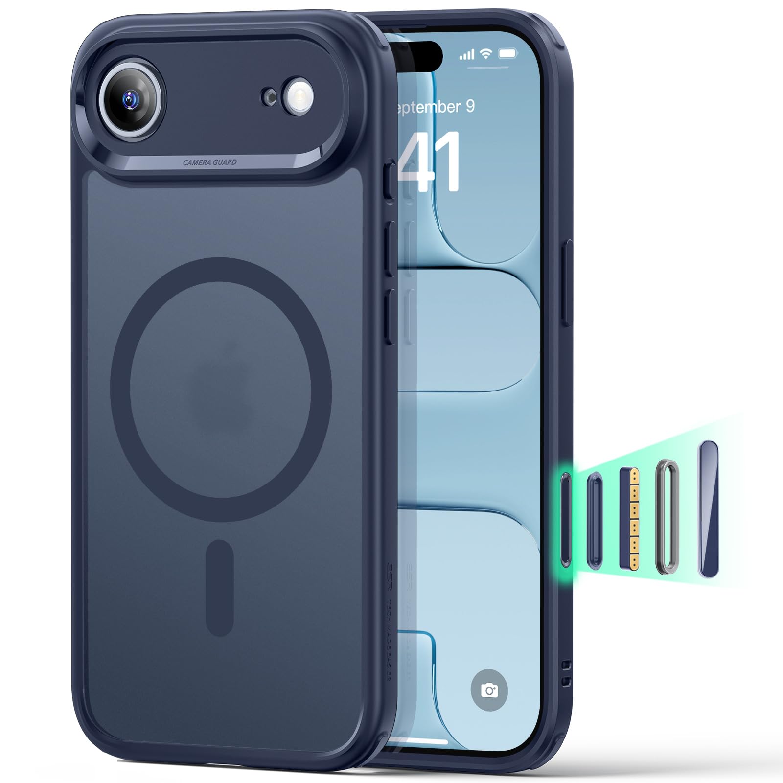 ESR Funda para iPhone 15, Compatible MagSafe, Protección Grado Militar a Prueba Golpes, Funda Magnética para iPhone 15, Funda Híbrida Classic (HaloLock), Transparente — view 109